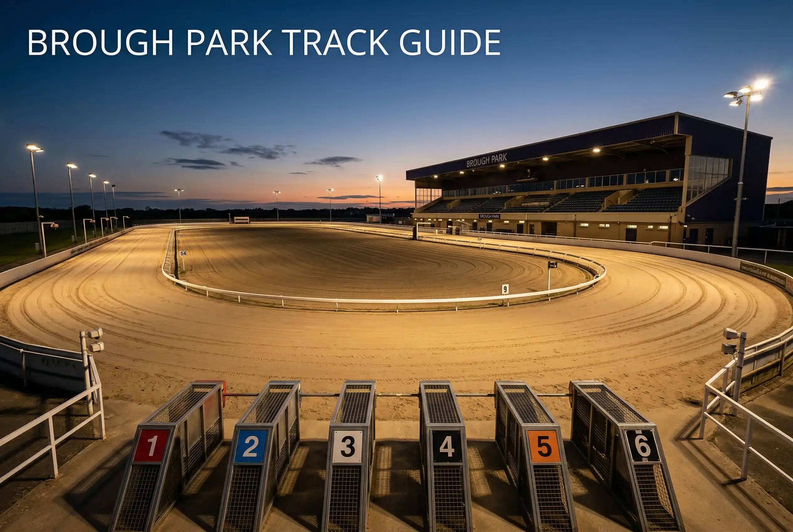 Newcastle greyhound track Brough Park showing sand surface and racing bends