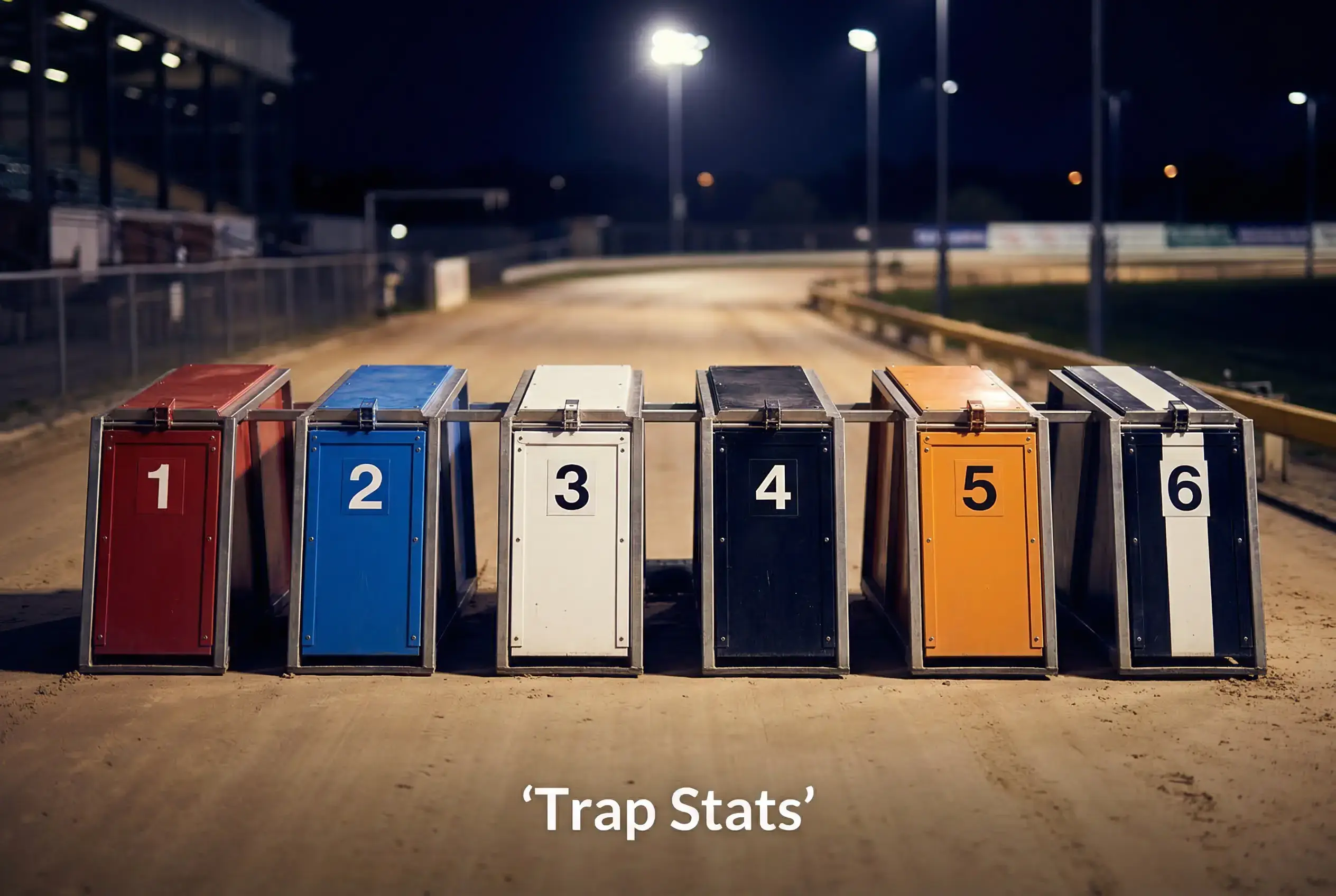 Newcastle greyhound starting traps with numbered boxes at Brough Park